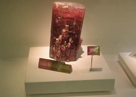 Watermelon Tourmaline seen at the V and A museum in London